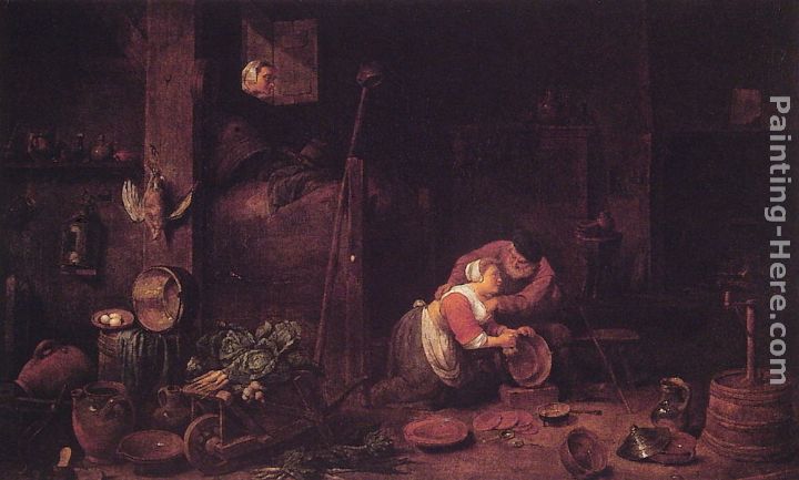 Der Alte Und Die Kuchenmagd painting - Ferdinand Georg Waldmuller Der Alte Und Die Kuchenmagd art painting
